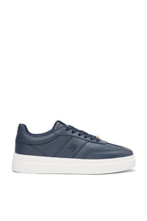 leren sneakers donkerblauw