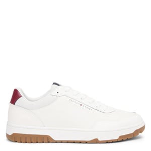leren sneakers wit/rood