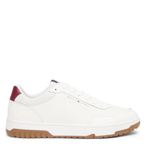 leren sneakers wit/rood