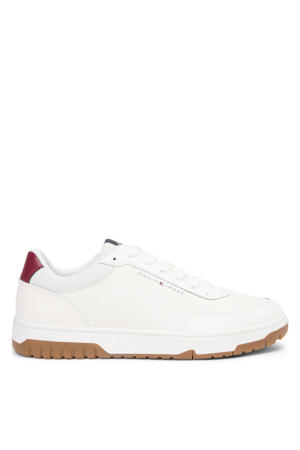 leren sneakers wit/rood