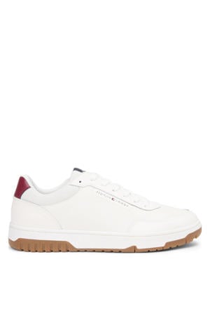 leren sneakers wit/rood