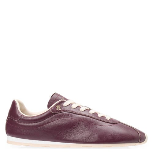 Tommy Hilfiger leren sneakers bordeaux afbeelding