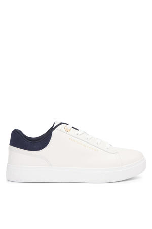 leren sneakers ecru/donkerblauw