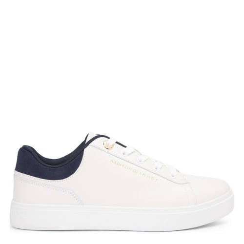 Tommy Hilfiger leren sneakers ecru/donkerblauw afbeelding