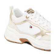 thumbnail: Tommy Hilfiger chunky leren sneakers wit/goud