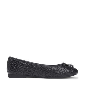 leren quilted ballerina's zwart