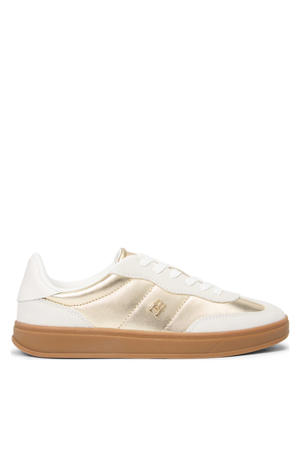 leren sneakers goud