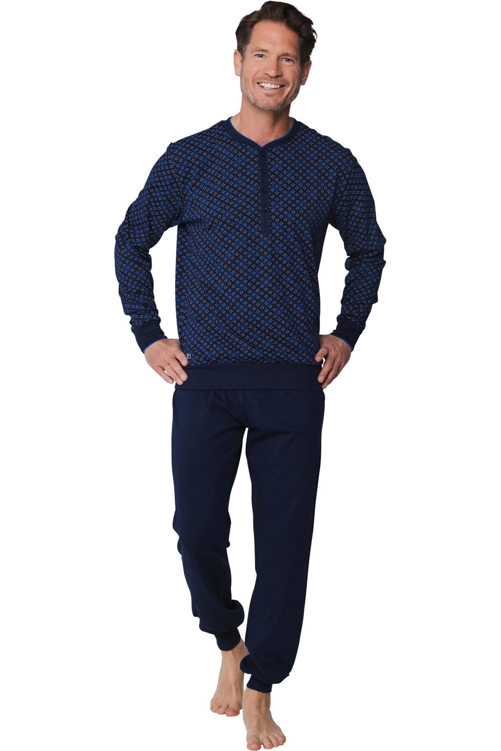 Pastunette for men pyjama set donkerblauw
