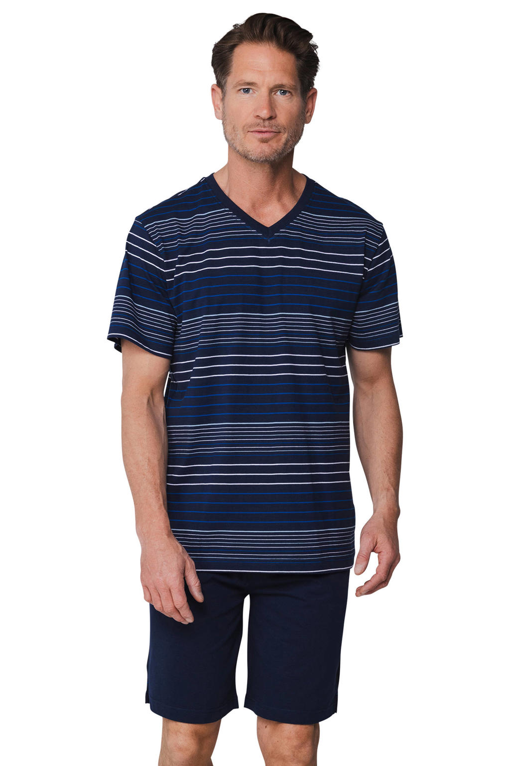 Pastunette for men shortama donkerblauw
