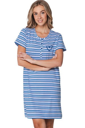 nachthemd blauw/wit