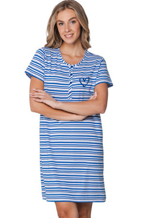 nachthemd blauw/wit