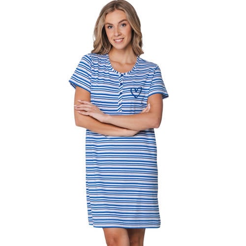 Rebelle nachthemd blauw/wit afbeelding