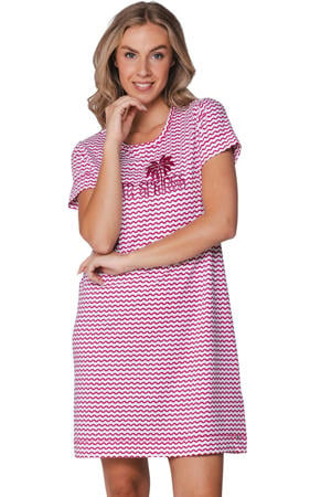 nachthemd fuchsia/wit