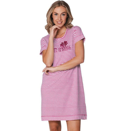 Rebelle nachthemd fuchsia/wit afbeelding