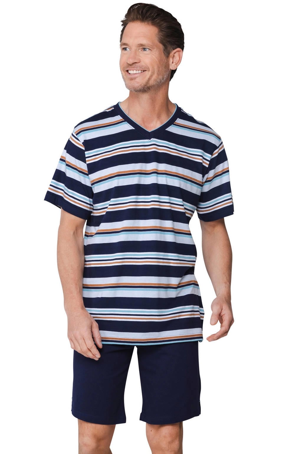 Pastunette for men shortama donkerblauw