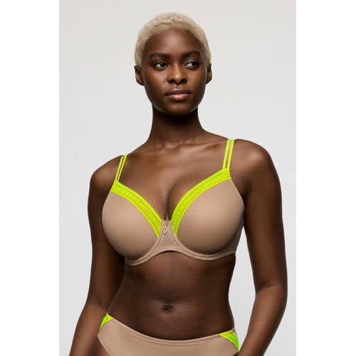 PrimaDonna Twist voorgevormde beugelbh Cools beige/neon groen afbeelding