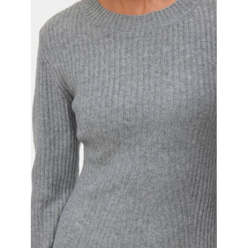 VERO MODA korte jurk rib gebreid grijs afbeelding