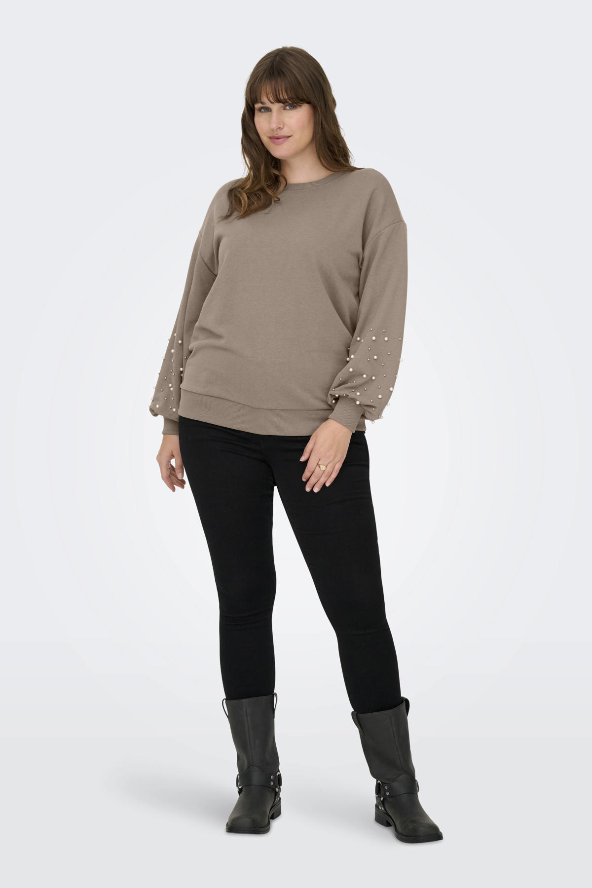 ONLY CARMAKOMA Carmargareta LS pullover KNT NOOS voor dames, Allure/detail: melange, 50/52 Grote maten