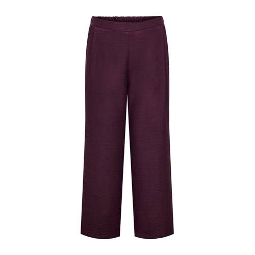 ONLY CARMAKOMA wide leg regular waist broek donkerrood afbeelding