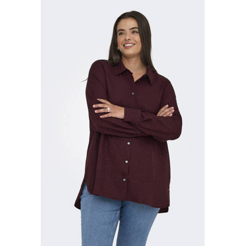 ONLY CARMAKOMA blouse donkerrood afbeelding