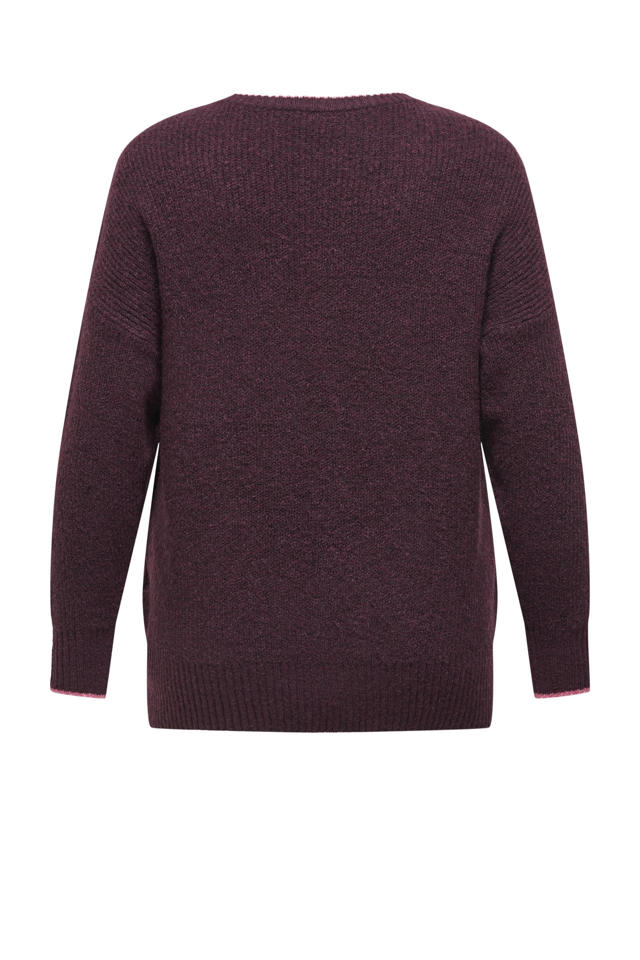 ONLY CARMAKOMA pullover donkerrood wehkamp