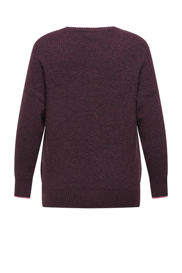 ONLY CARMAKOMA pullover donkerrood wehkamp