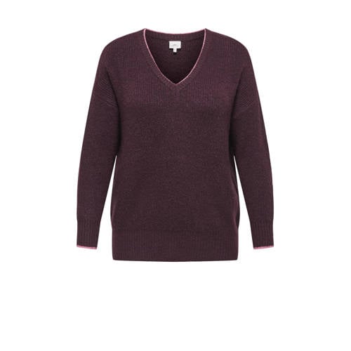 ONLY CARMAKOMA pullover donkerrood afbeelding