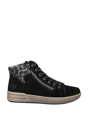 suède veterboots zwart