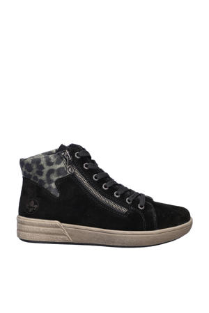 suède veterboots zwart
