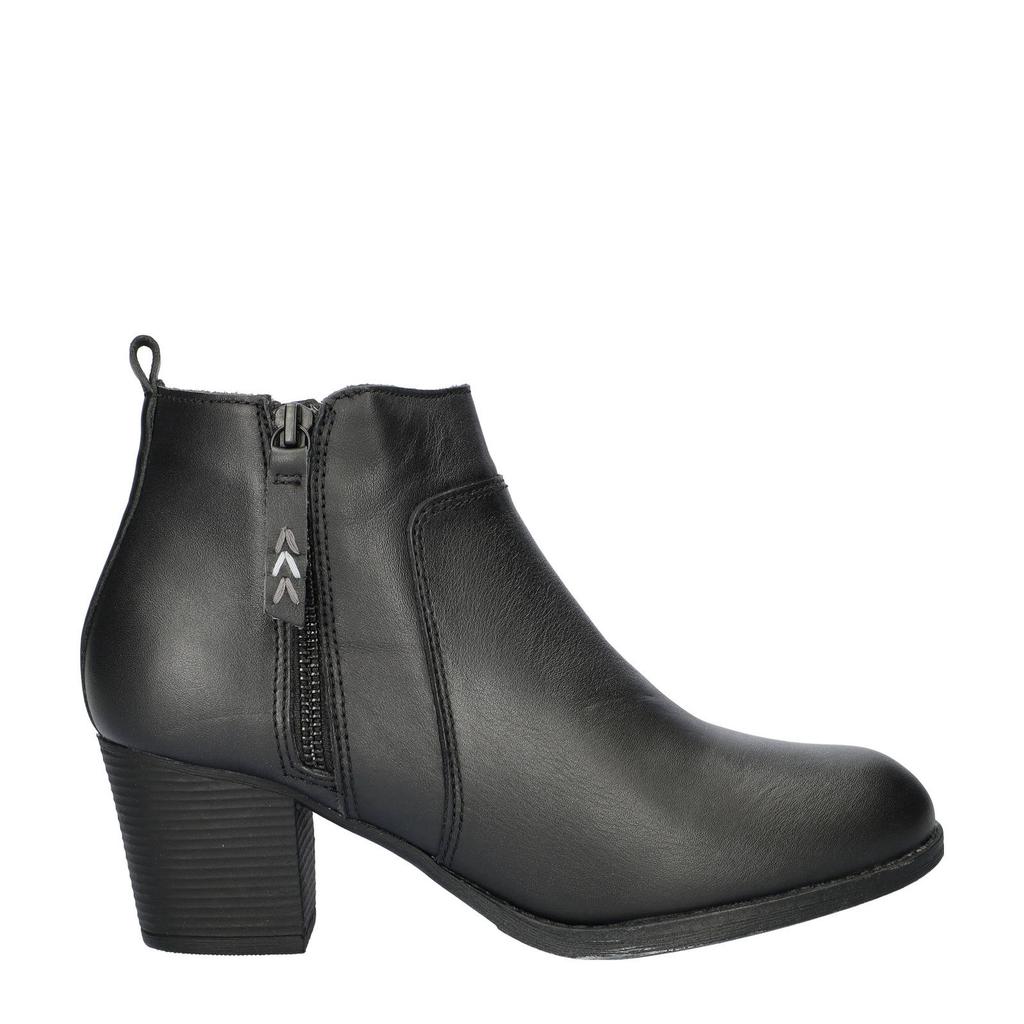 Zwarte dames Skechers Taxi leren enkellaarzen met ritssluiting