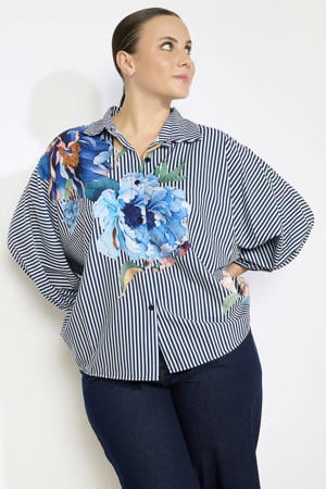 gestreepte blouse donkerblauw