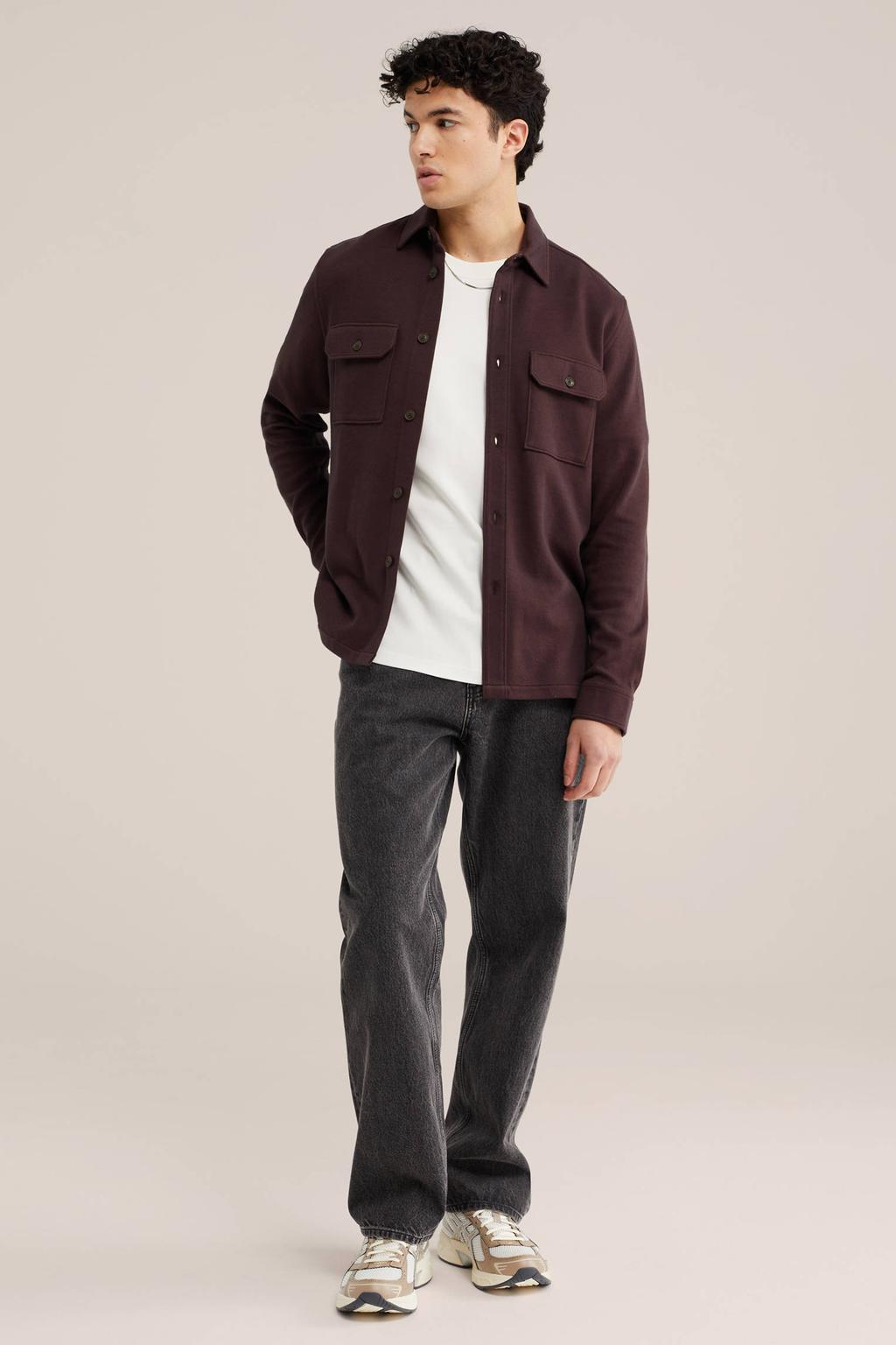 WE Fashion overshirt donkerbruin