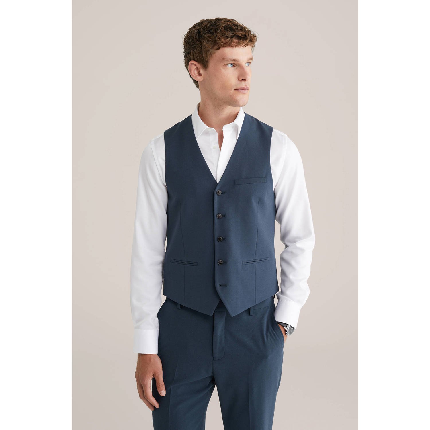 WE Fashion WE Fundamentals gilet donekrblauw