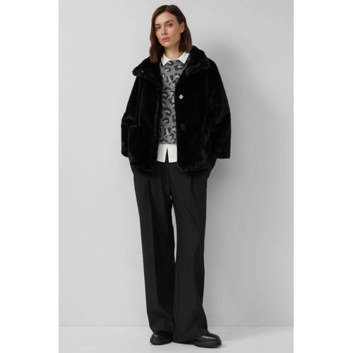 s.Oliver BLACK LABEL faux fur jas zwart afbeelding