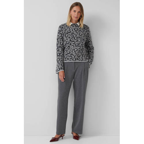 s.Oliver BLACK LABEL straight regular waist broek grijs afbeelding