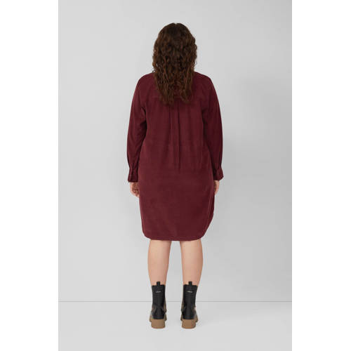s.Oliver Curve corduroy korte jurk donkerrood afbeelding
