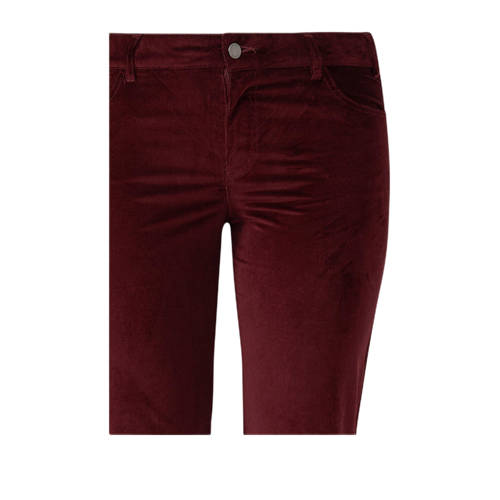 s.Oliver Curve corduroy straight regular waist casual broek donkerrood afbeelding