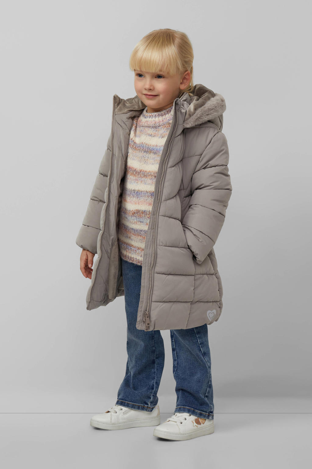 s.Oliver lange gewatteerde winterjas beige