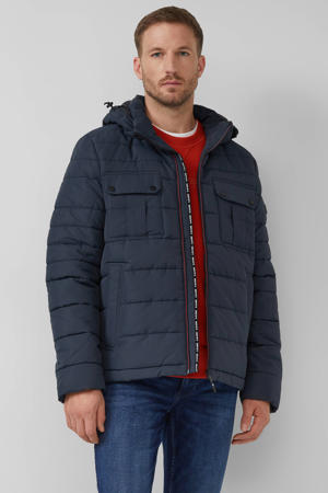gewatteerde jas donkerblauw