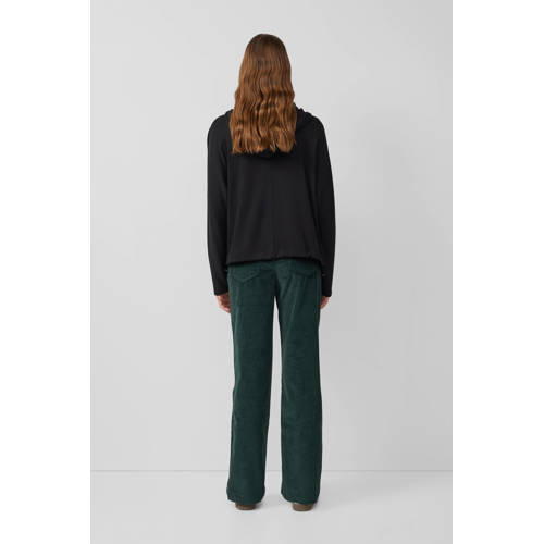 s.Oliver corduroy straight regular waist casual broek petrol afbeelding