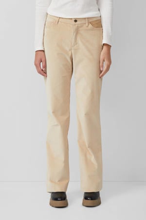 corduroy straight regular waist casual broek beige