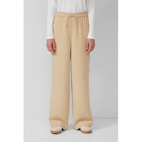 s.Oliver wide leg high waist casual broek beige afbeelding