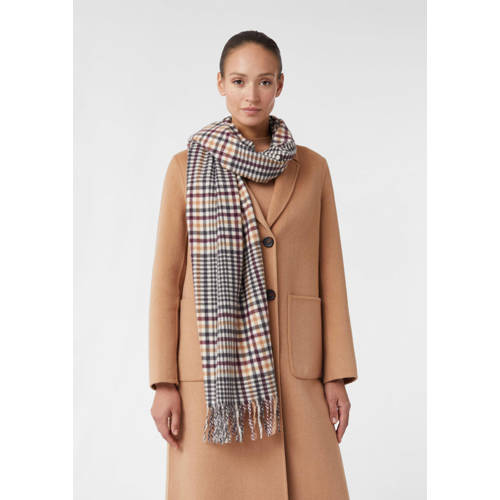comma geruite sjaal beige afbeelding