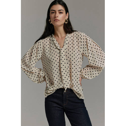 comma blouse beige afbeelding