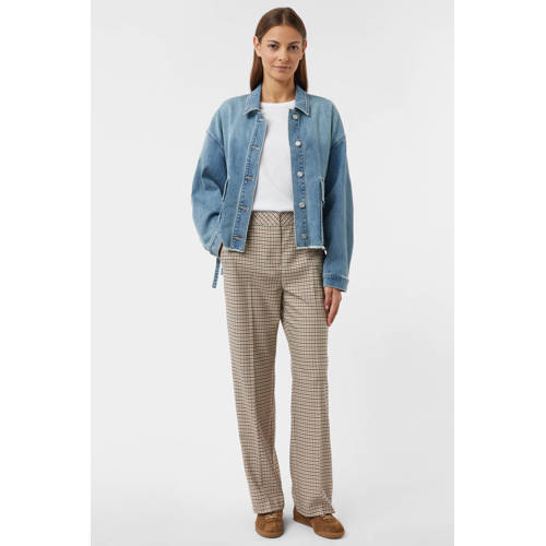 comma straight regular waist casual broek beige afbeelding