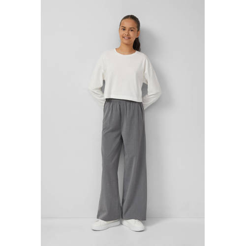 s.Oliver wide leg casual broek grijs afbeelding