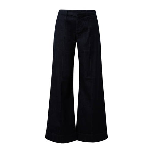 s.Oliver high waist wide leg jeans dark blue denim afbeelding