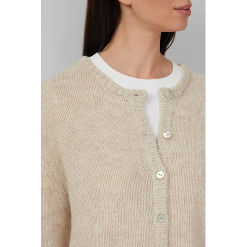 s.Oliver gebreid vest met wol beige afbeelding