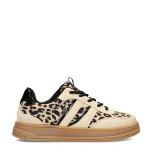 Nala sneakers met panterprint beige/zwart
