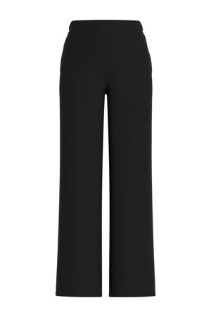 wide leg regular waist casual broek zwart